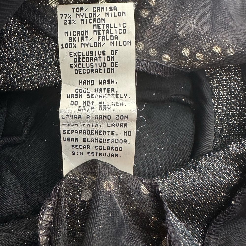 Vintage Je T’adore Gold Sequin & Sheer Nightie Babydoll Dress S Lingerie Black - Picture 10 of 10